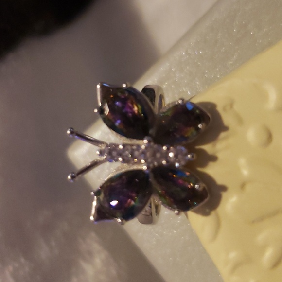 Silver Butterfly Brooch and Matching Silver Butterfly Ring - Picture 5 of 8